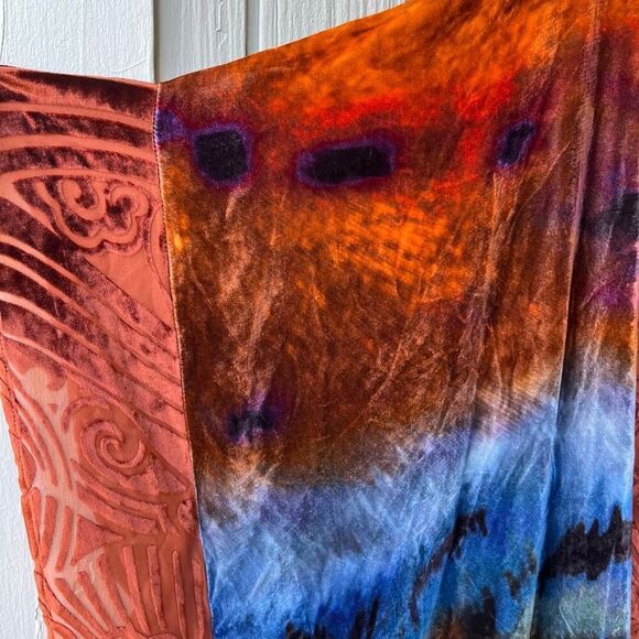 Zonda Nellis Velvet Burnout Shawl Kimono Jacket Silk Blend One Size - Picture 7 of 8